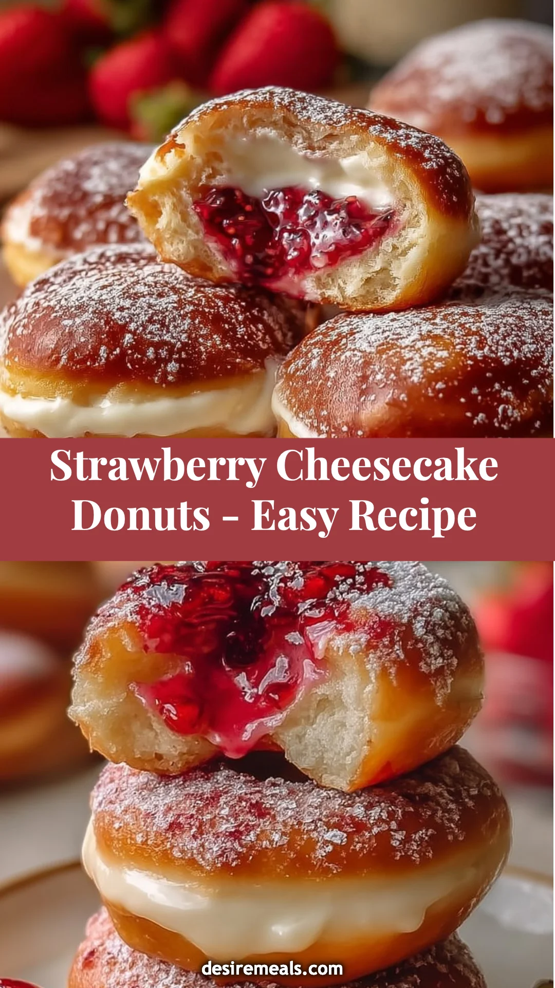Strawberry Cheesecake Donuts - Easy Recipe