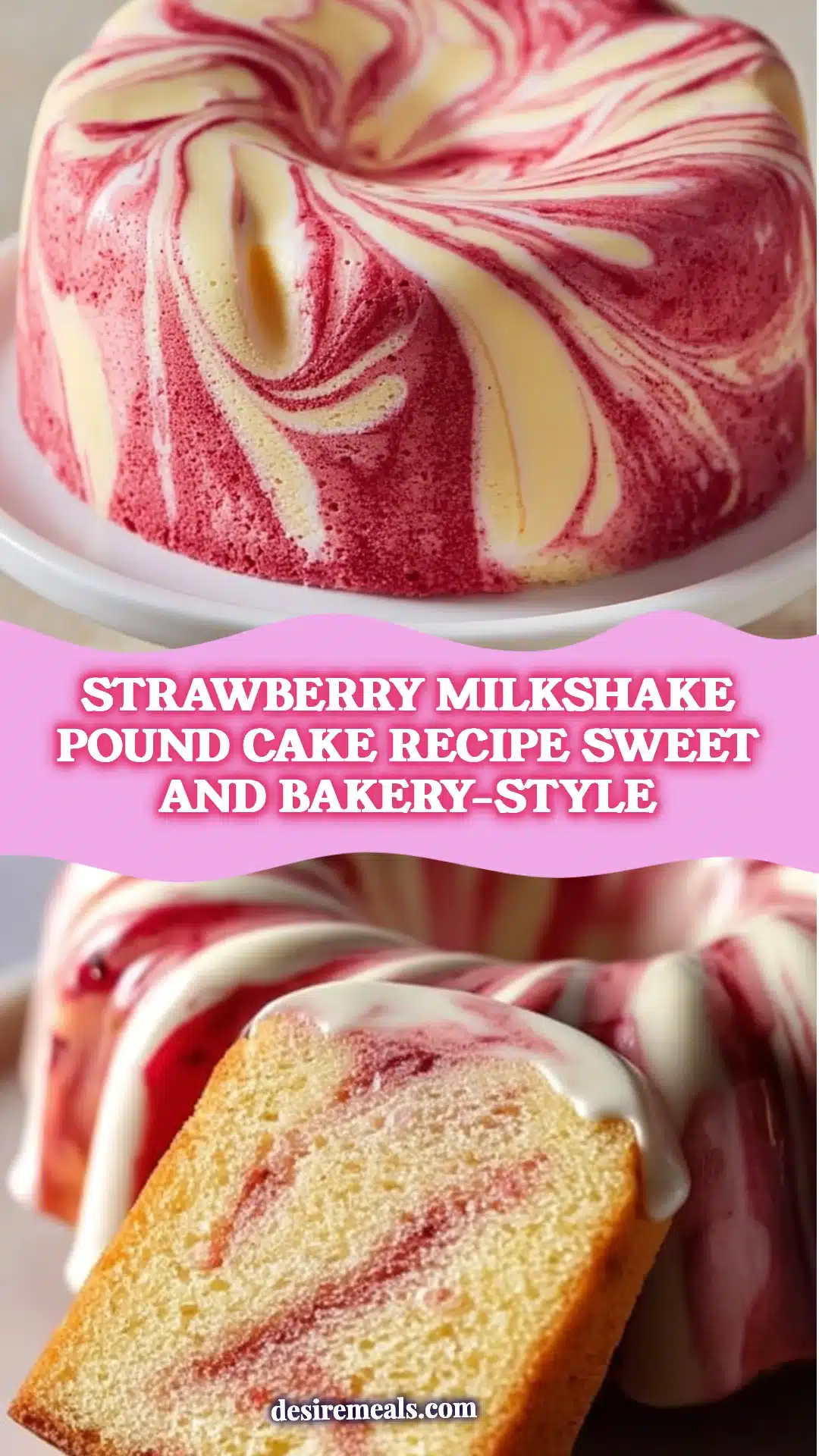 Strawberry Milkshake Pound Cake Recipe Sweet and Bakery-Style