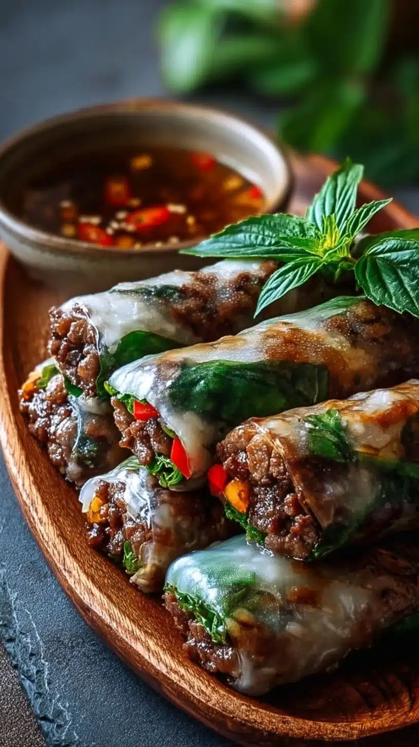 Thai Basil Beef Rolls – Fresh Thai Flavors in Every Bite