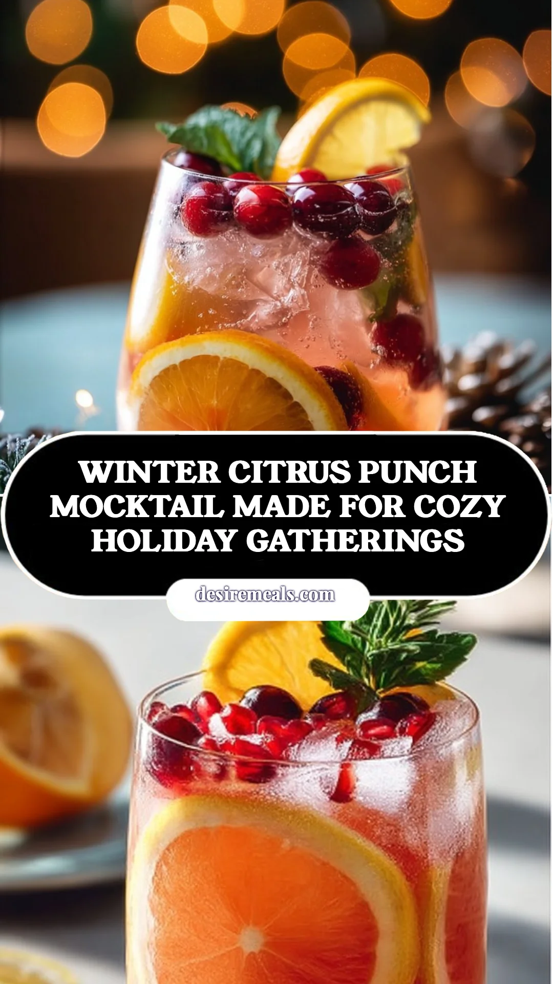 Winter Citrus Punch Mocktail Made for Cozy Holiday Gatherings