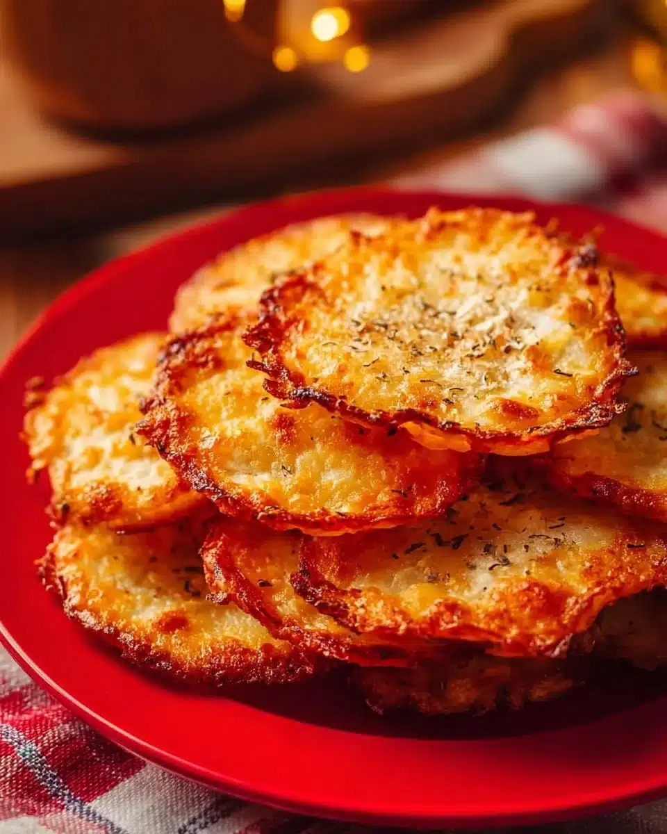 Golden crispy air fryer cottage cheese chips ready to enjoy as a healthy snack