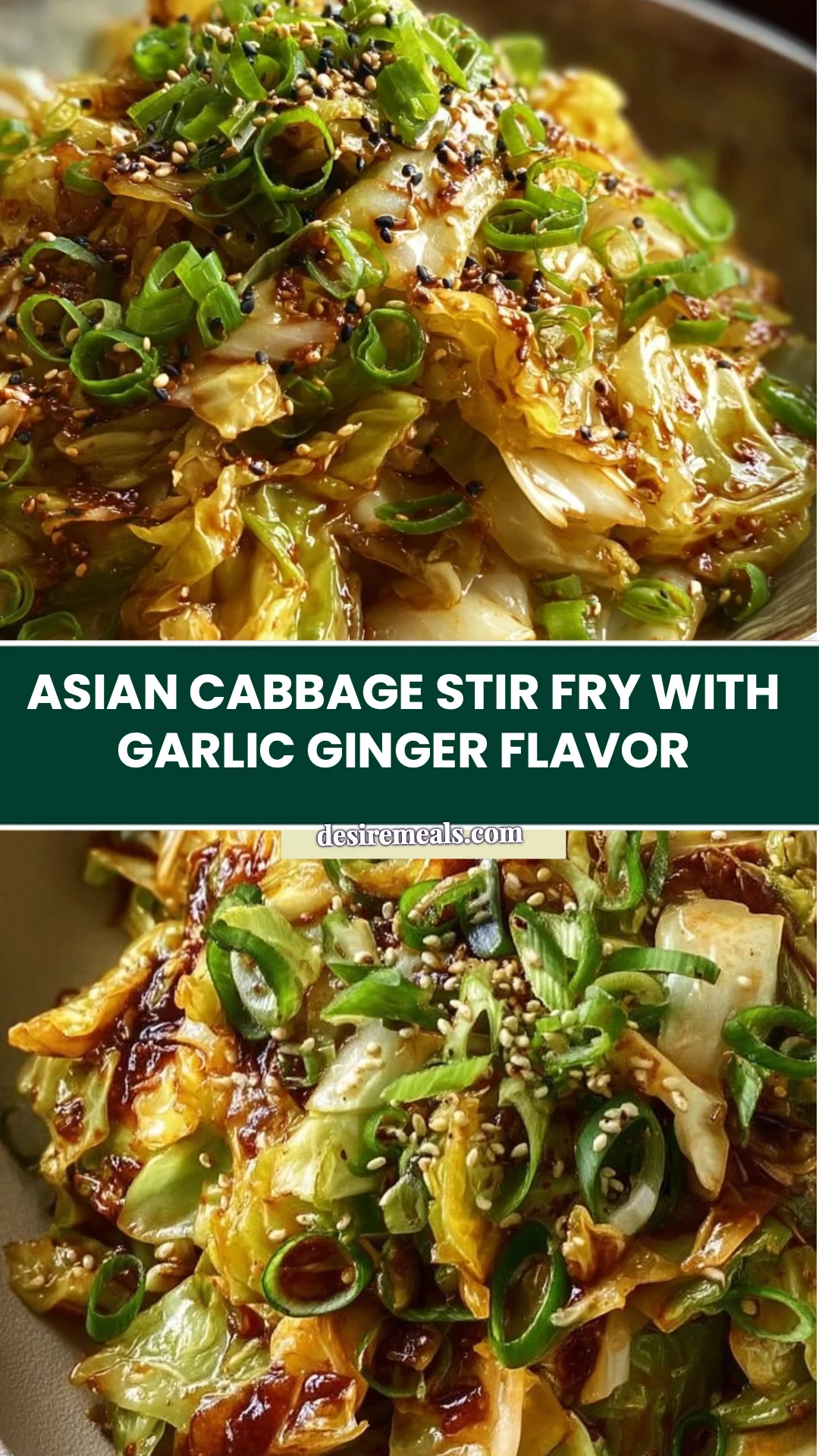 Asian Cabbage Stir Fry with Garlic Ginger Flavor