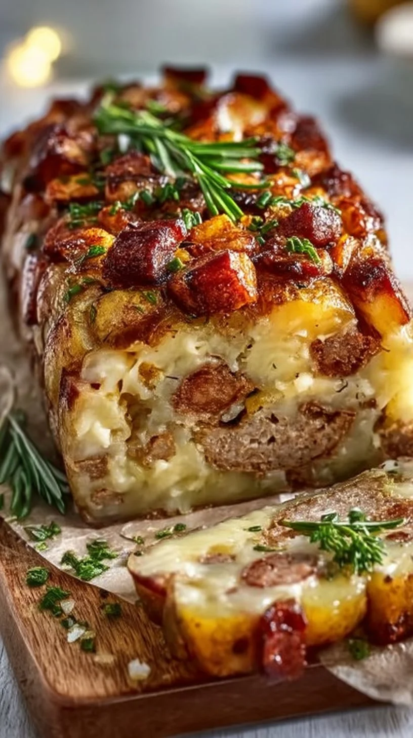 Bacon and Sausage-Stuffed Potato Loaf for Ultimate Comfort Food