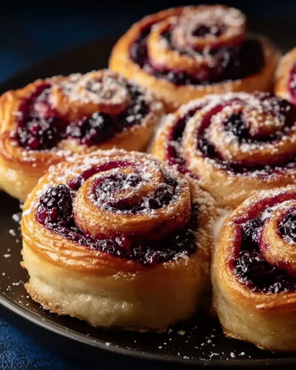 Fluffy blackberry raspberry sweet rolls, a delicious morning bakery treat