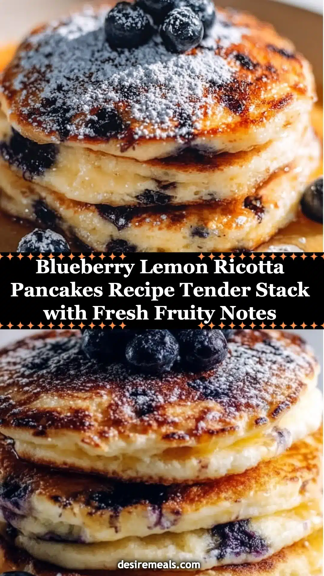 Blueberry Lemon Ricotta Pancakes Recipe Tender Stack with Fresh Fruity Notes