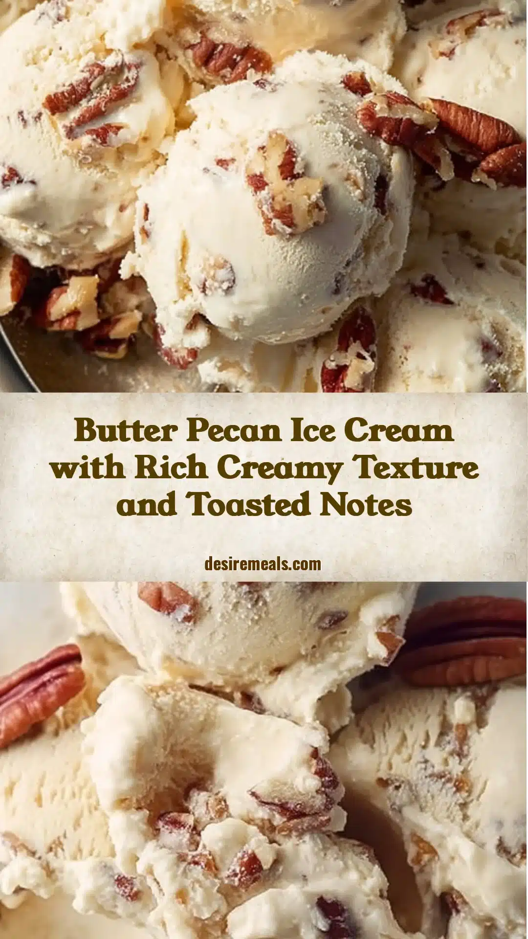 Butter Pecan Ice Cream with Rich Creamy Texture and Toasted Notes