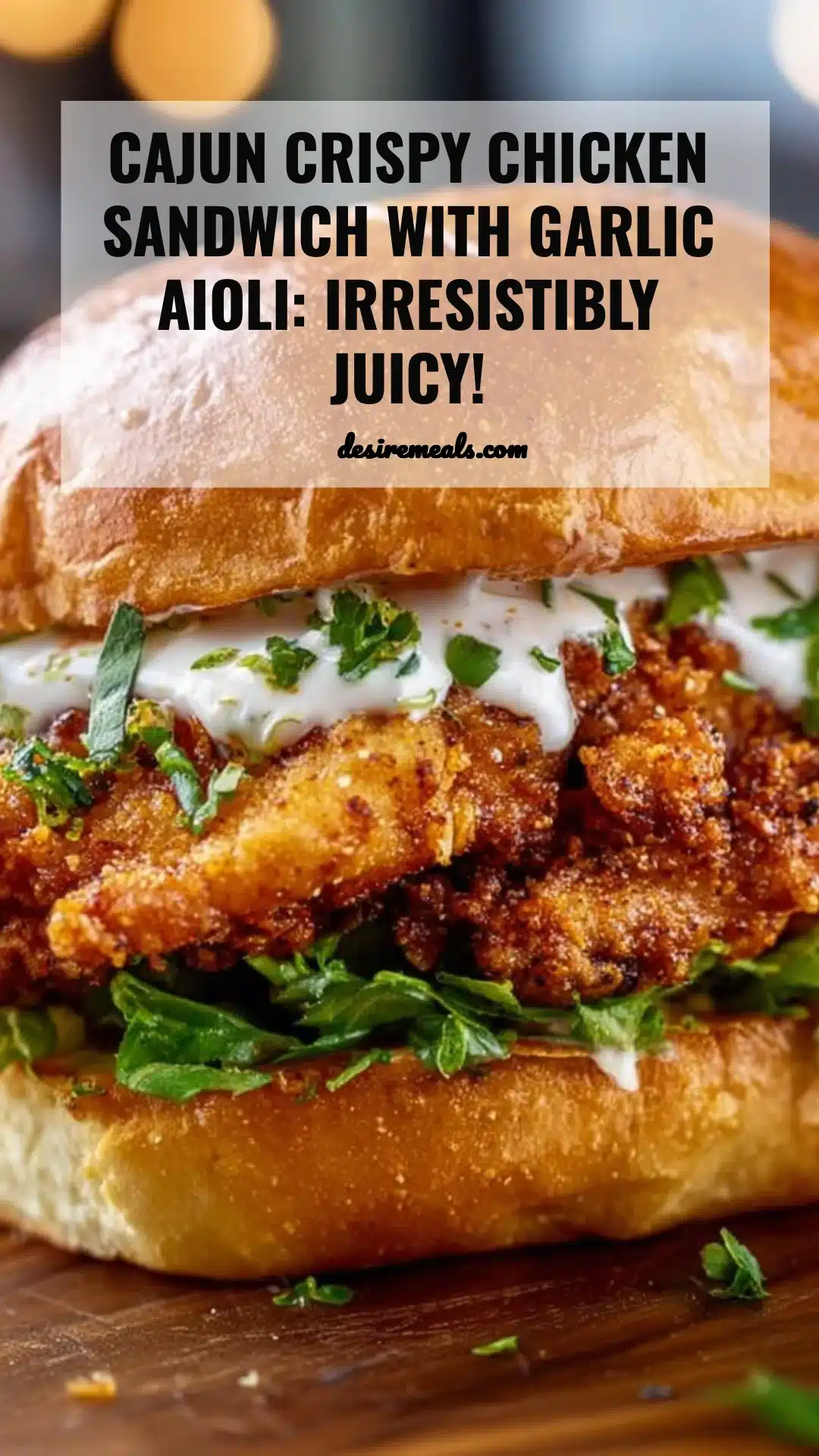Cajun Crispy Chicken Sandwich with Garlic Aioli: Irresistibly Juicy!