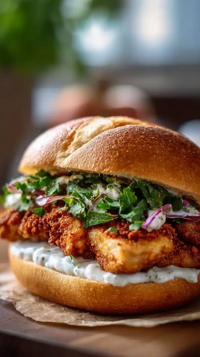 Cajun Crispy Chicken Sandwich with Garlic Aioli: Irresistibly Juicy!