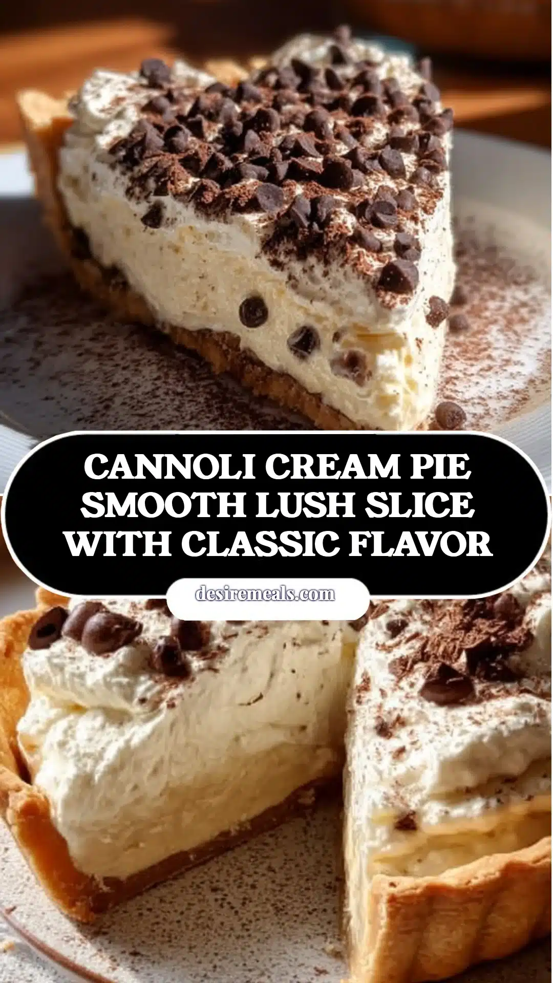 Cannoli Cream Pie Smooth Lush Slice with Classic Flavor