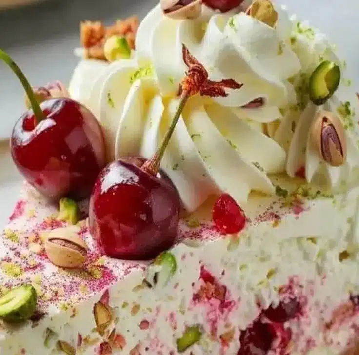 Cherry & Pistachio Cheesecake