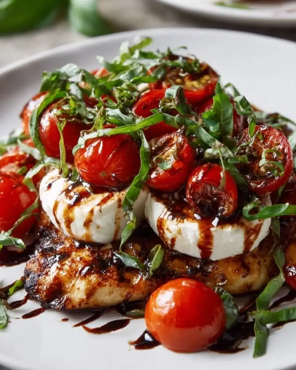 Delicious Chicken Caprese dish with fresh tomatoes and basil