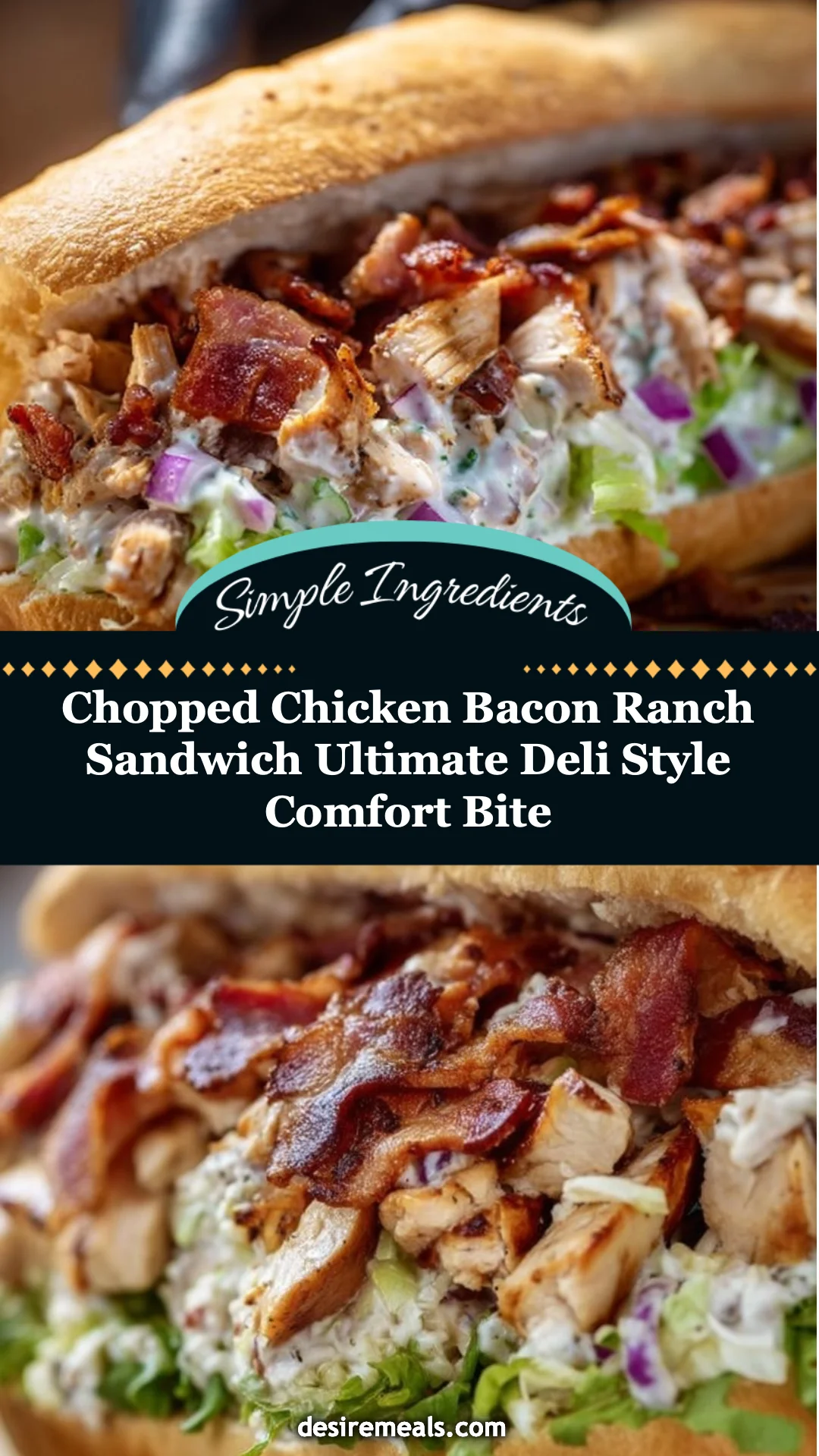 Chopped Chicken Bacon Ranch Sandwich Ultimate Deli Style Comfort Bite