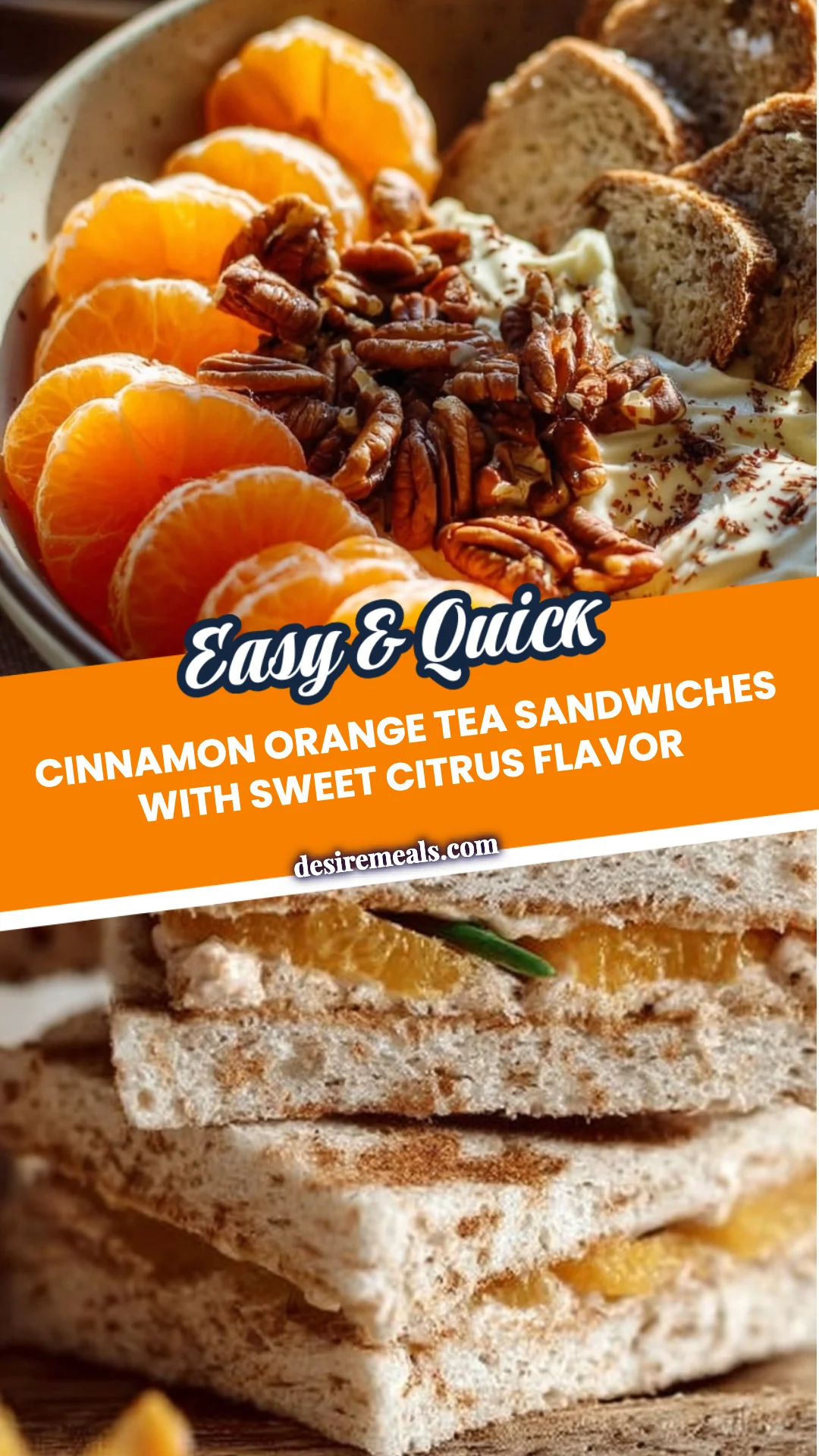 Cinnamon Orange Tea Sandwiches with Sweet Citrus Flavor