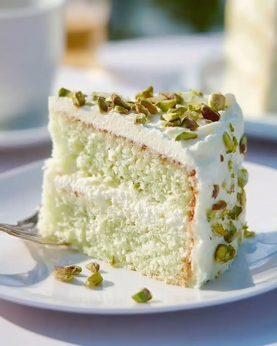 Coconut and Pistachio Pudding Cake Recipe