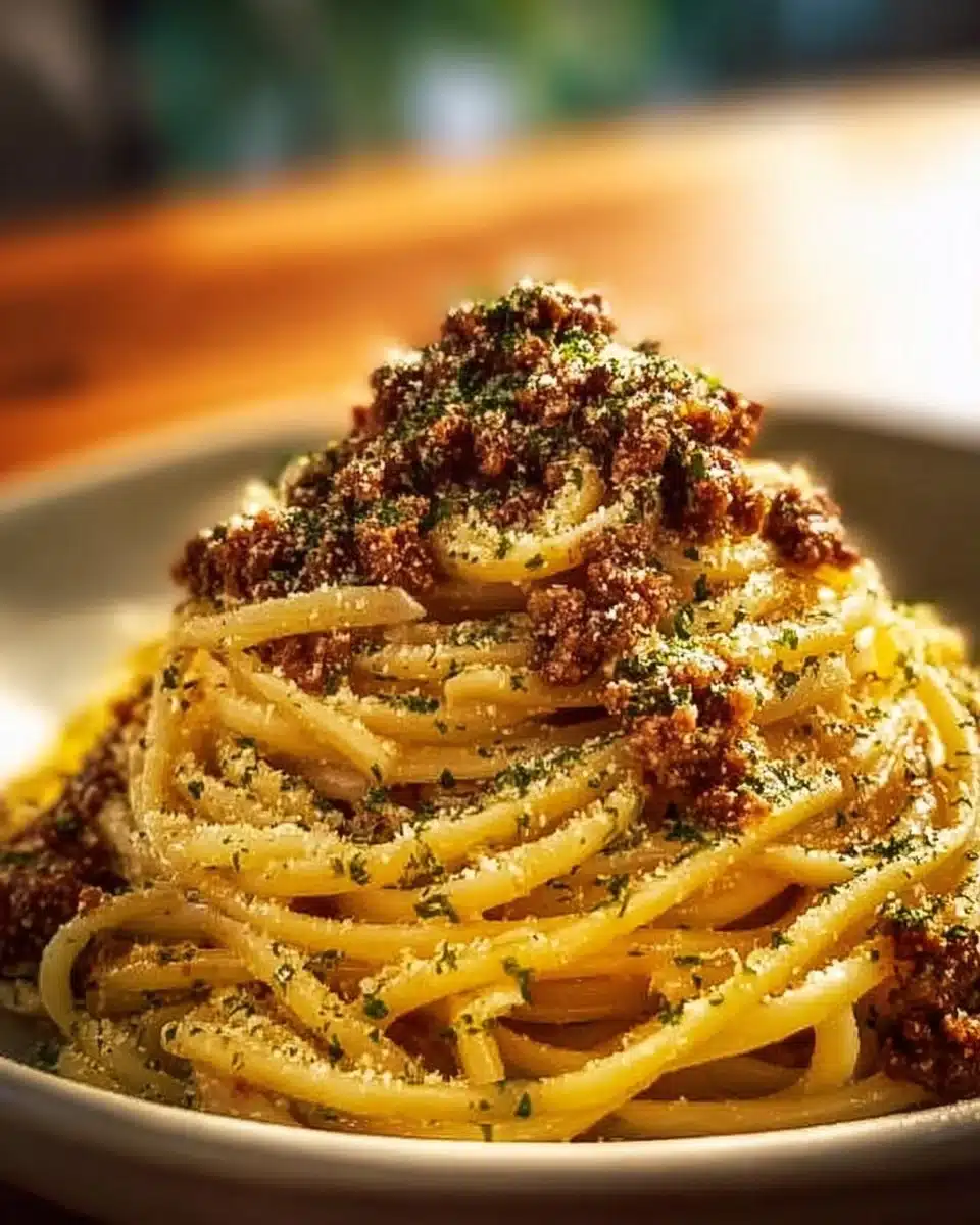 Creamy Parmesan Beef Linguine with Garlic Butter Sauce