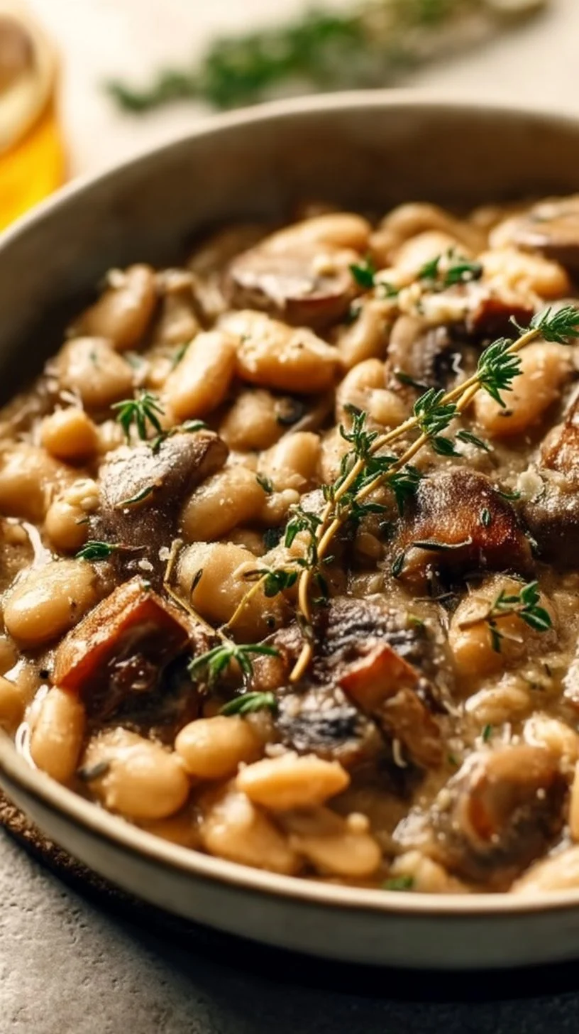Creamy White Bean and Mushroom Skillet