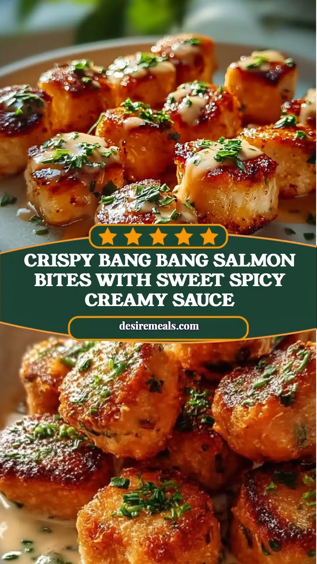 Crispy Bang Bang Salmon Bites With Sweet Spicy Creamy Sauce