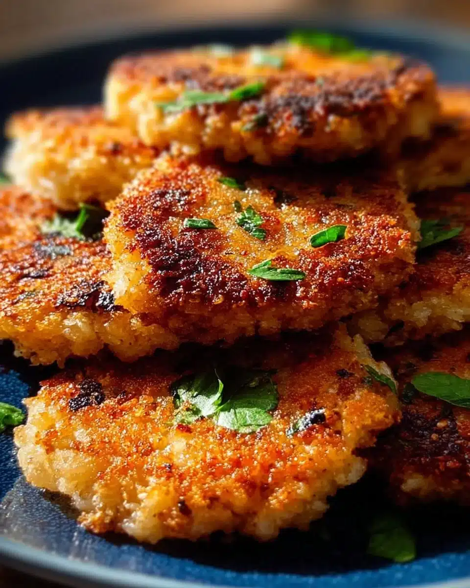 Crispy egg and rice patties with a golden crunch and soft center