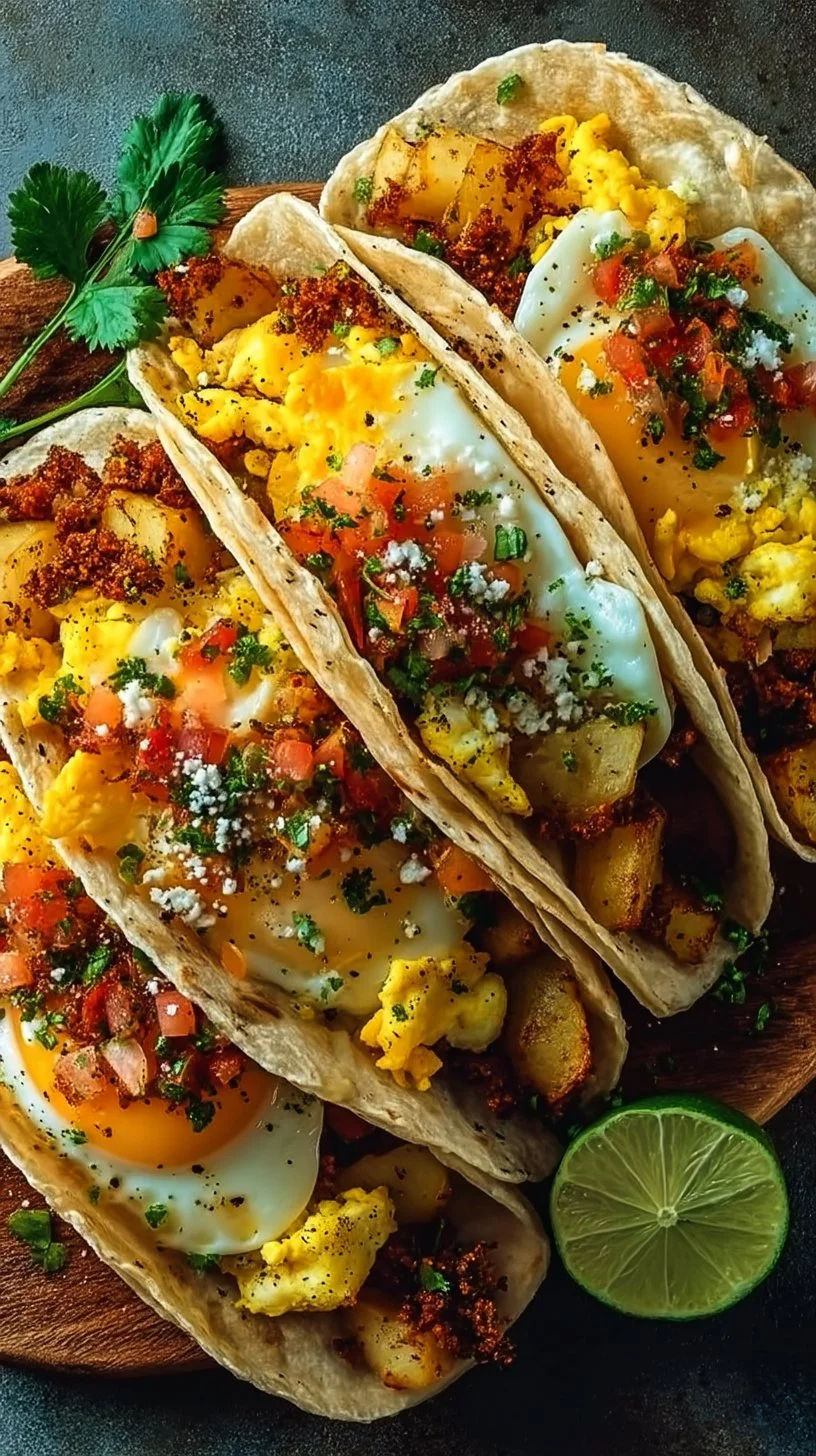 Easy Potato, Egg, and Cheese Breakfast Tacos