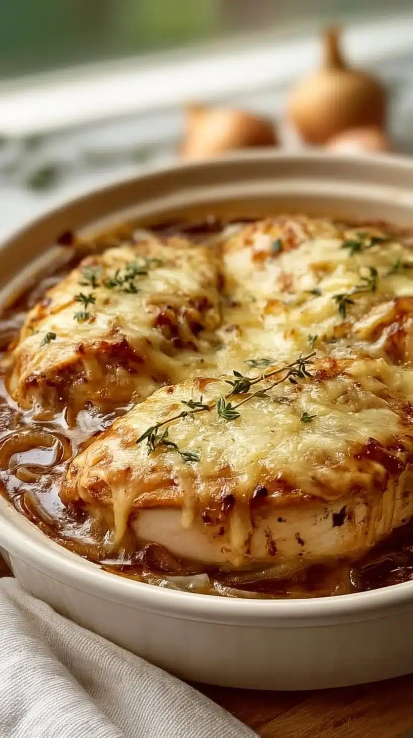 French Onion Soup Chicken Bake Delight