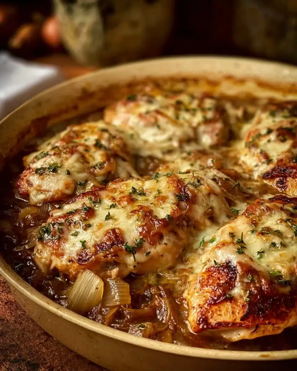 French Onion Soup Chicken Bake Delight