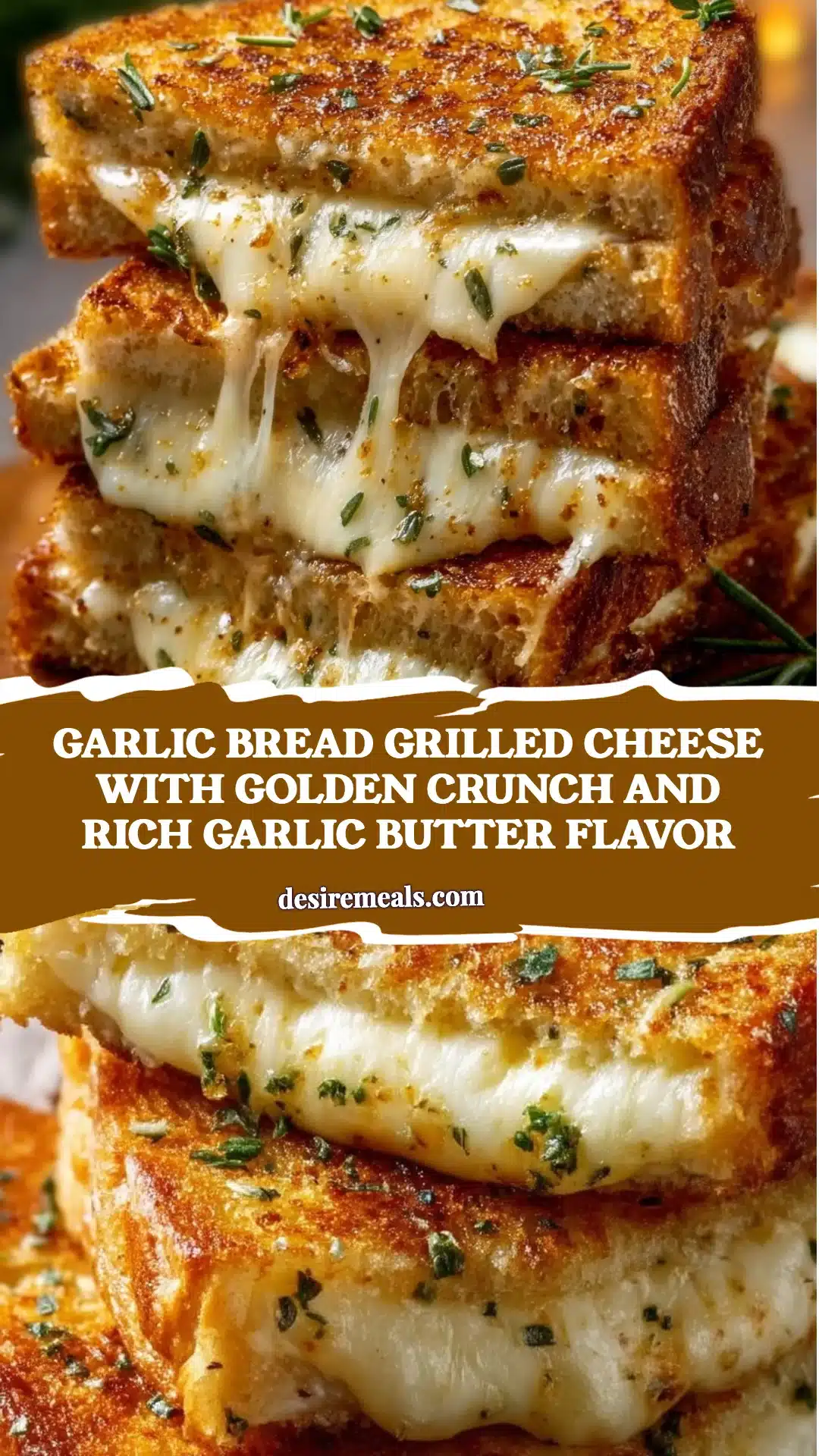 Garlic Bread Grilled Cheese With Golden Crunch and Rich Garlic Butter Flavor