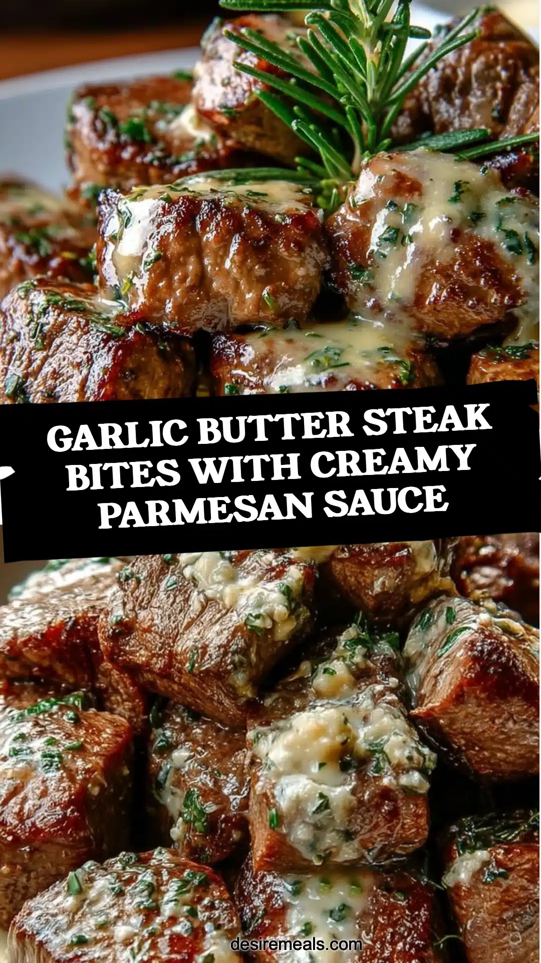 Garlic Butter Steak Bites with Creamy Parmesan Sauce