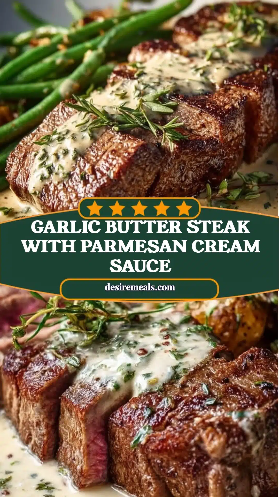 Garlic Butter Steak With Parmesan Cream Sauce
