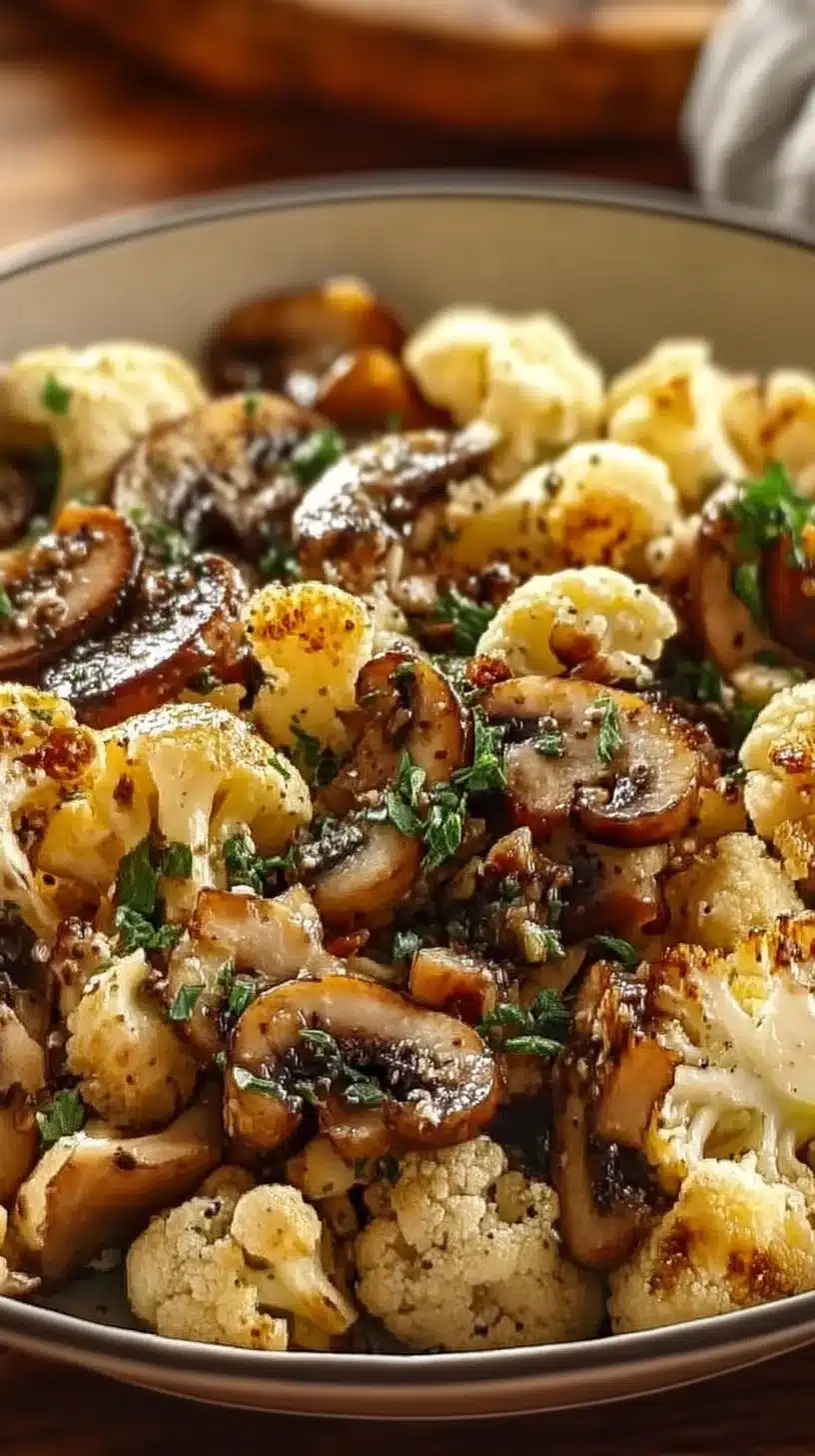 Garlic Mushroom and Cauliflower Skillet