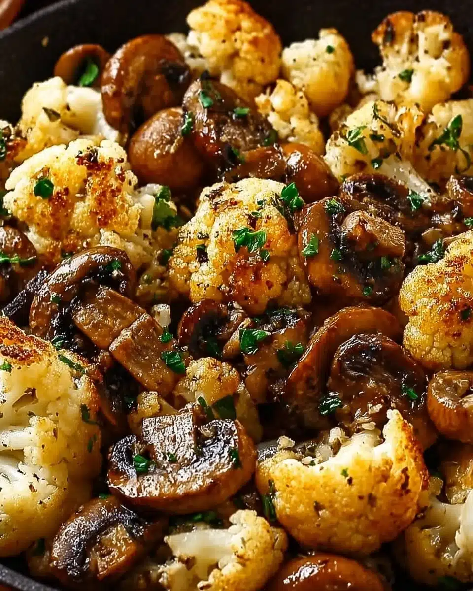 Garlic Mushroom and Cauliflower Skillet