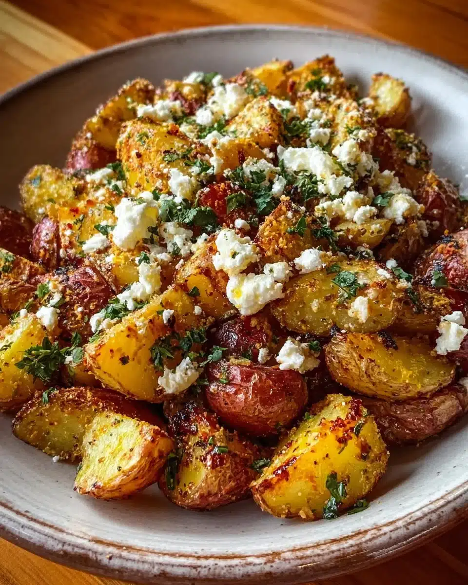 Greek Lemon Feta Roasted Potatoes