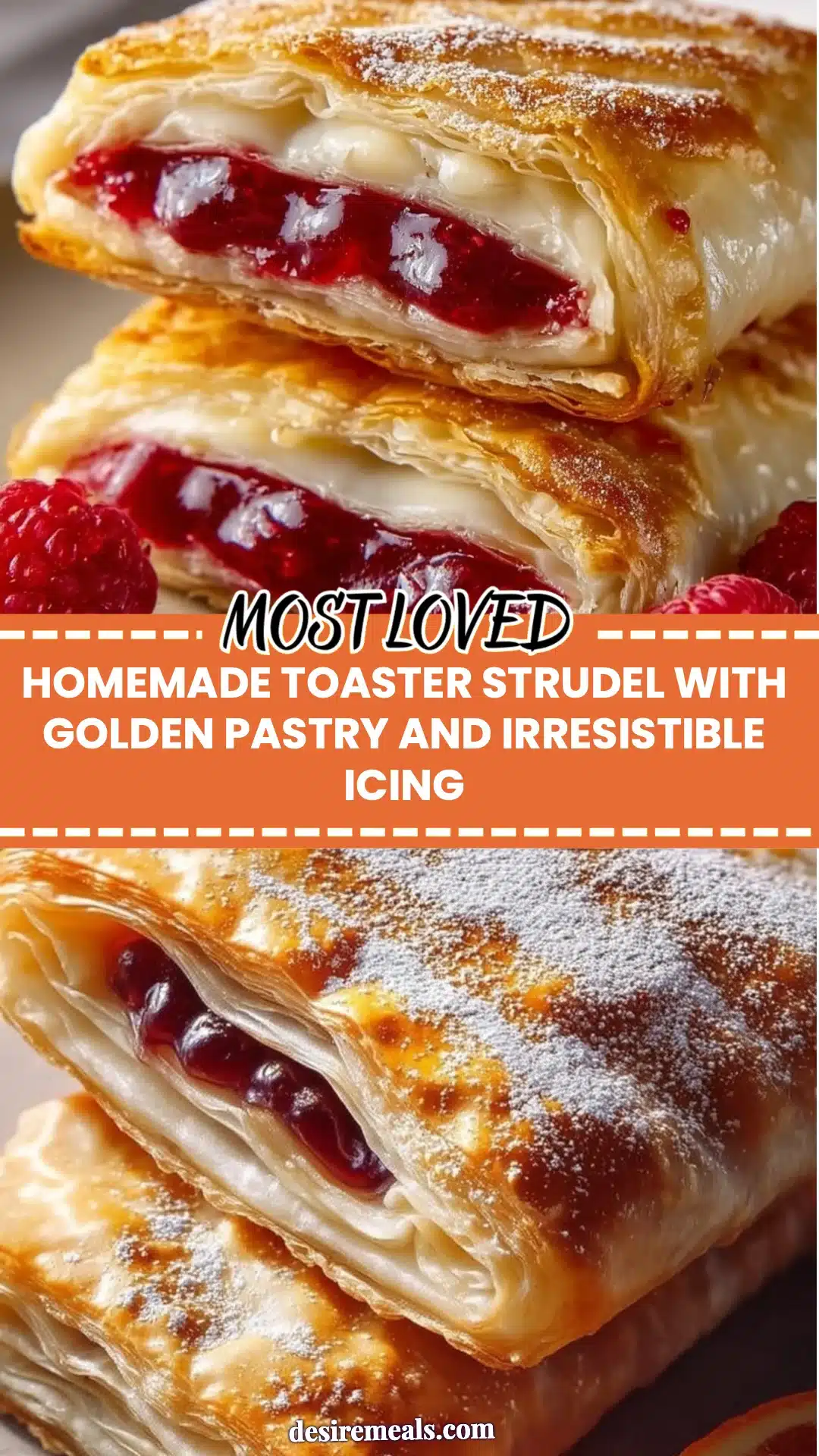 Homemade Toaster Strudel With Golden Pastry and Irresistible Icing