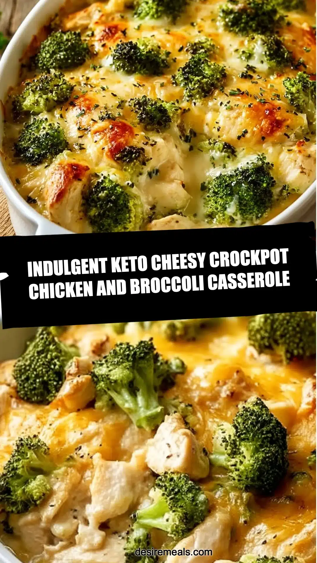 Indulgent Keto Cheesy Crockpot Chicken and Broccoli Casserole
