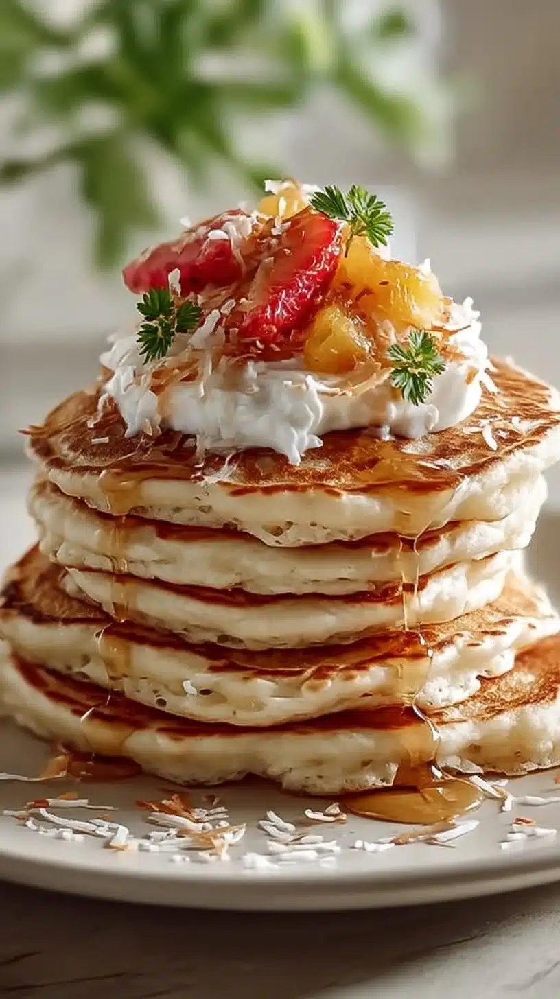Indulgent Sweet Coconut Cream Pancakes for a Tropical Twist