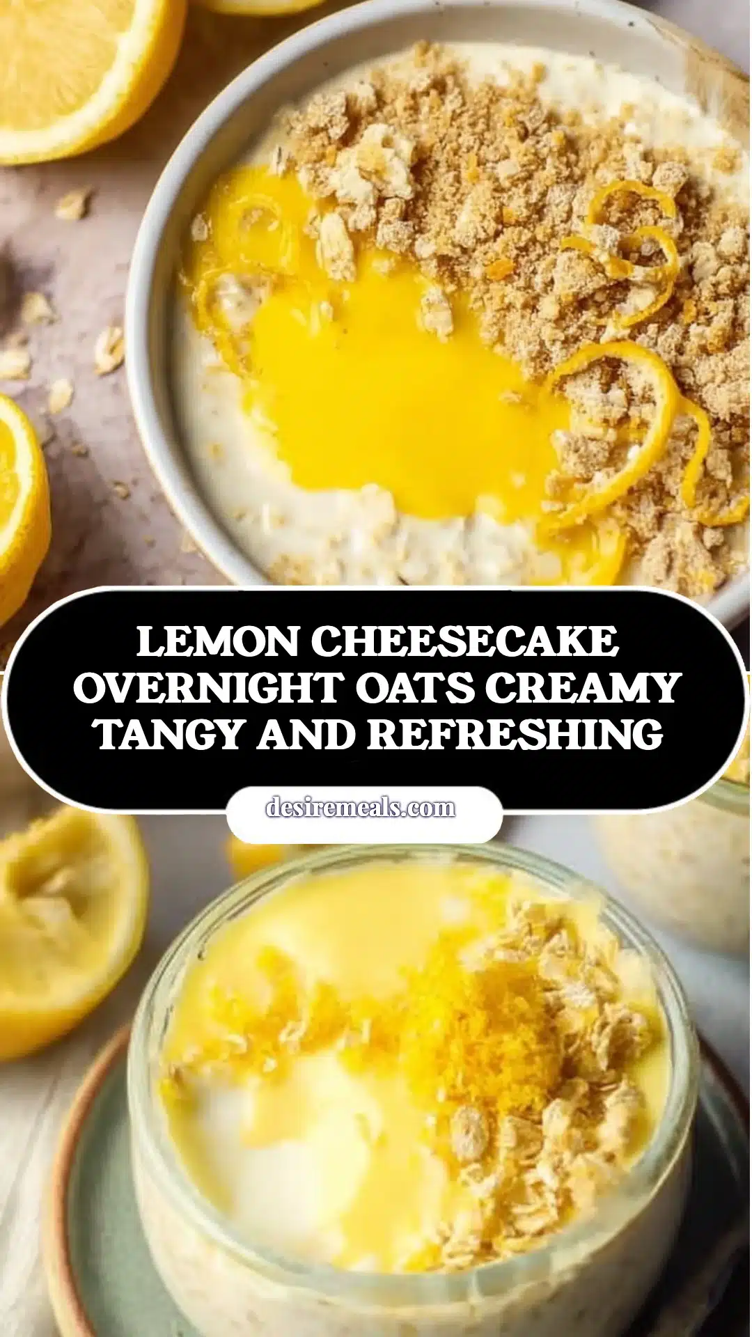Lemon Cheesecake Overnight Oats Creamy Tangy and Refreshing