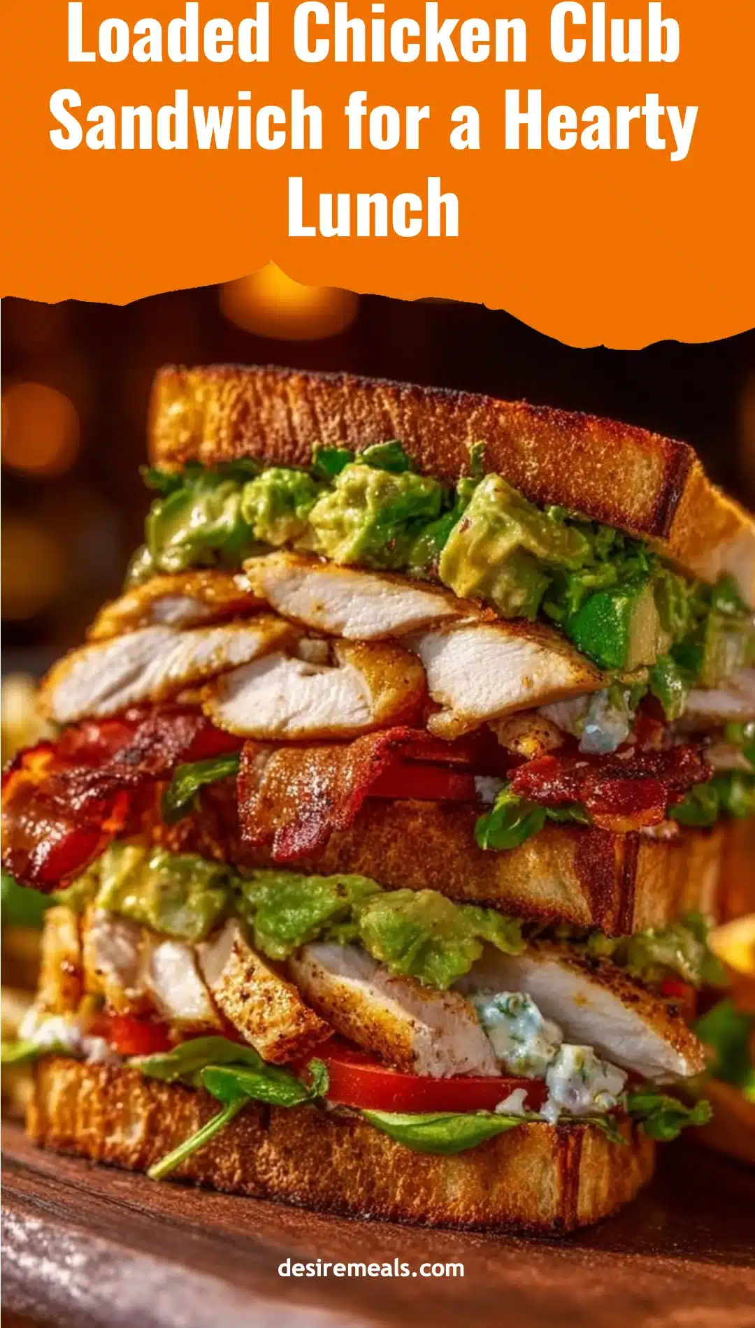 Loaded Chicken Club Sandwich for a Hearty Lunch