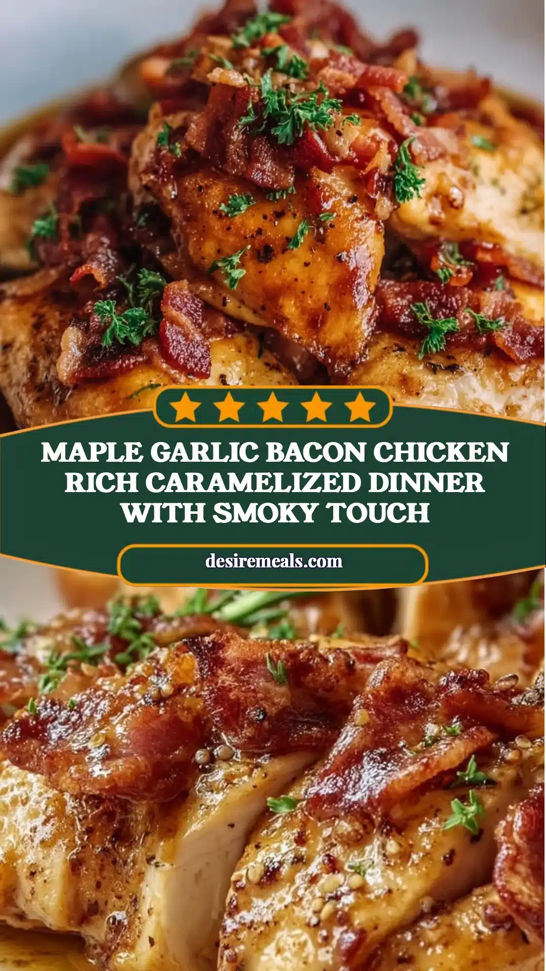 Maple Garlic Bacon Chicken Rich Caramelized Dinner with Smoky Touch