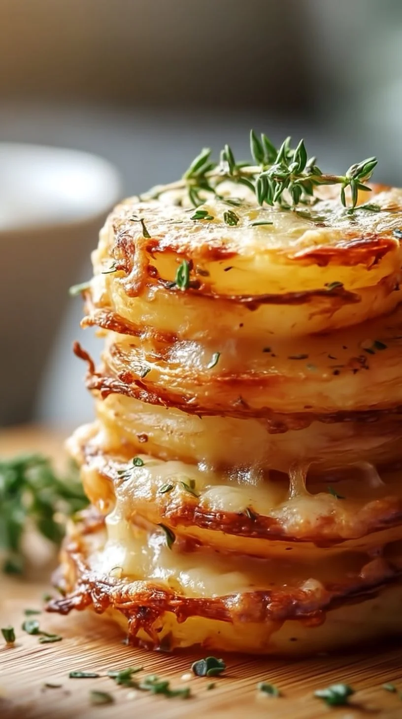 Melt-in-Your-Mouth Crispy Cheesy Potato Stacks Delight