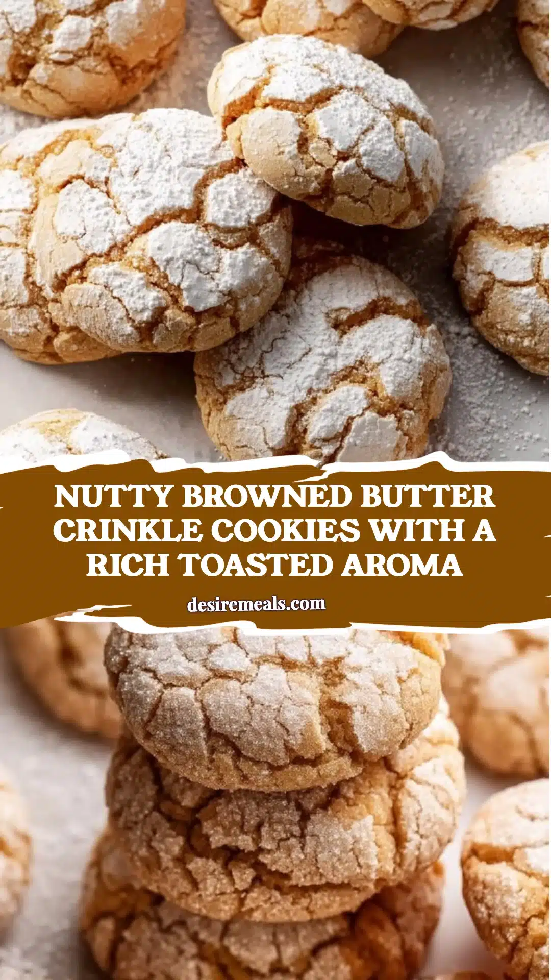 Nutty Browned Butter Crinkle Cookies with a Rich Toasted Aroma