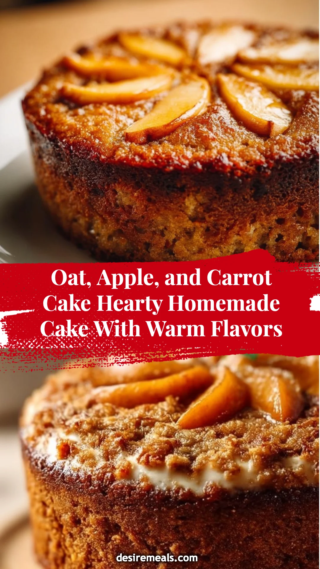 Oat, Apple, and Carrot Cake Hearty Homemade Cake With Warm Flavors