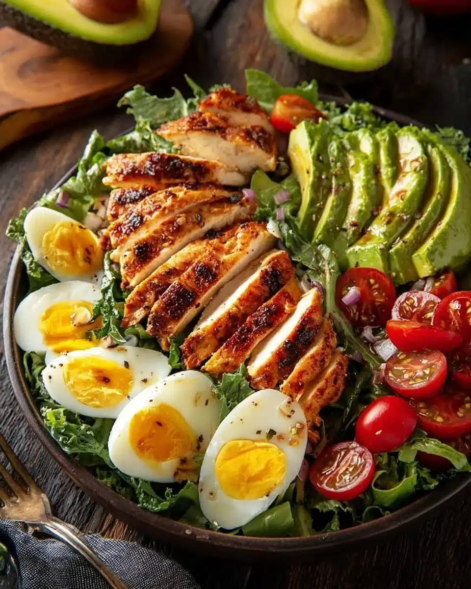 Paleo Grilled Chicken Cobb Salad with Honey Dijon Dressing