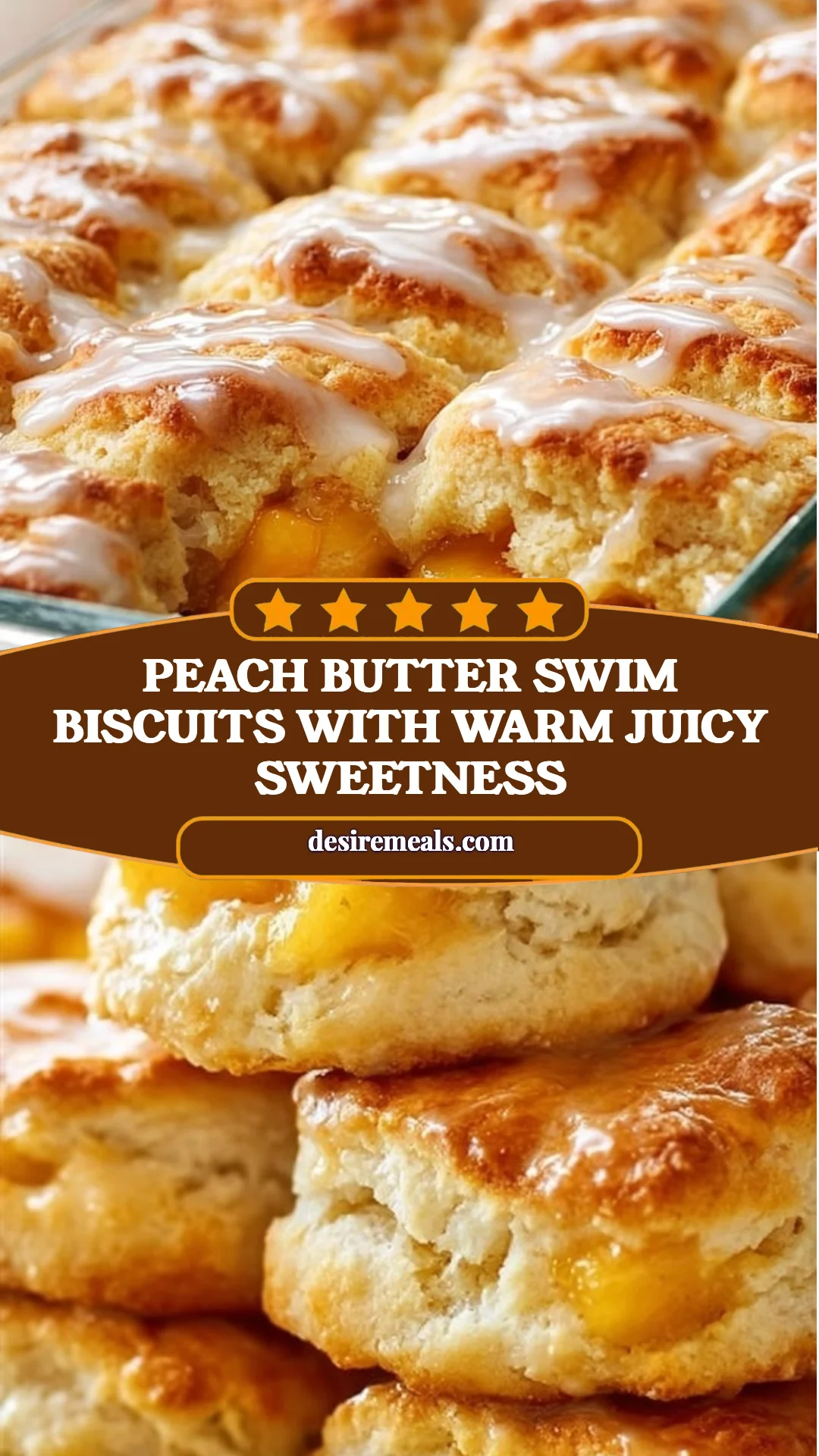Peach Butter Swim Biscuits with Warm Juicy Sweetness