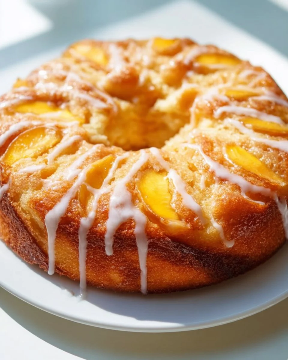 Peach Cobbler Pound Cake Recipe (Easy & Moist)