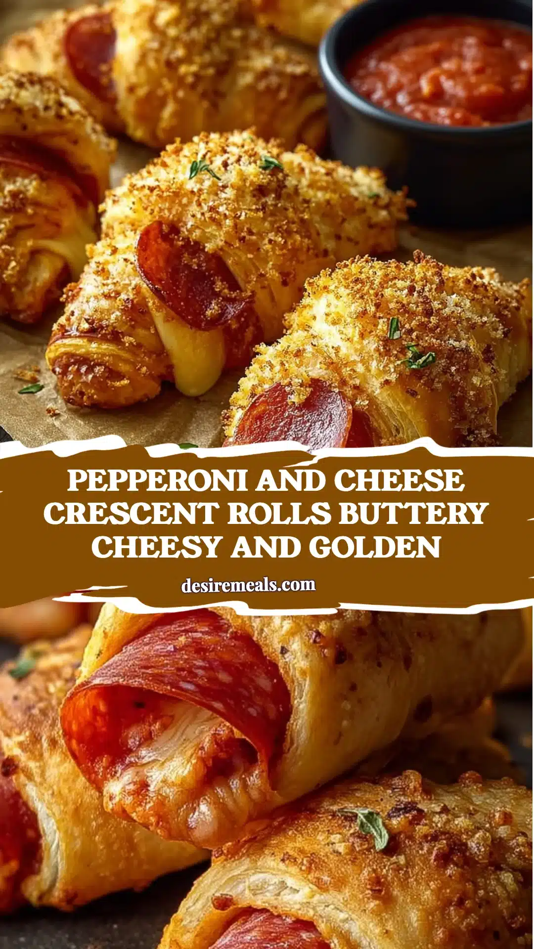 Pepperoni and Cheese Crescent Rolls Buttery Cheesy and Golden
