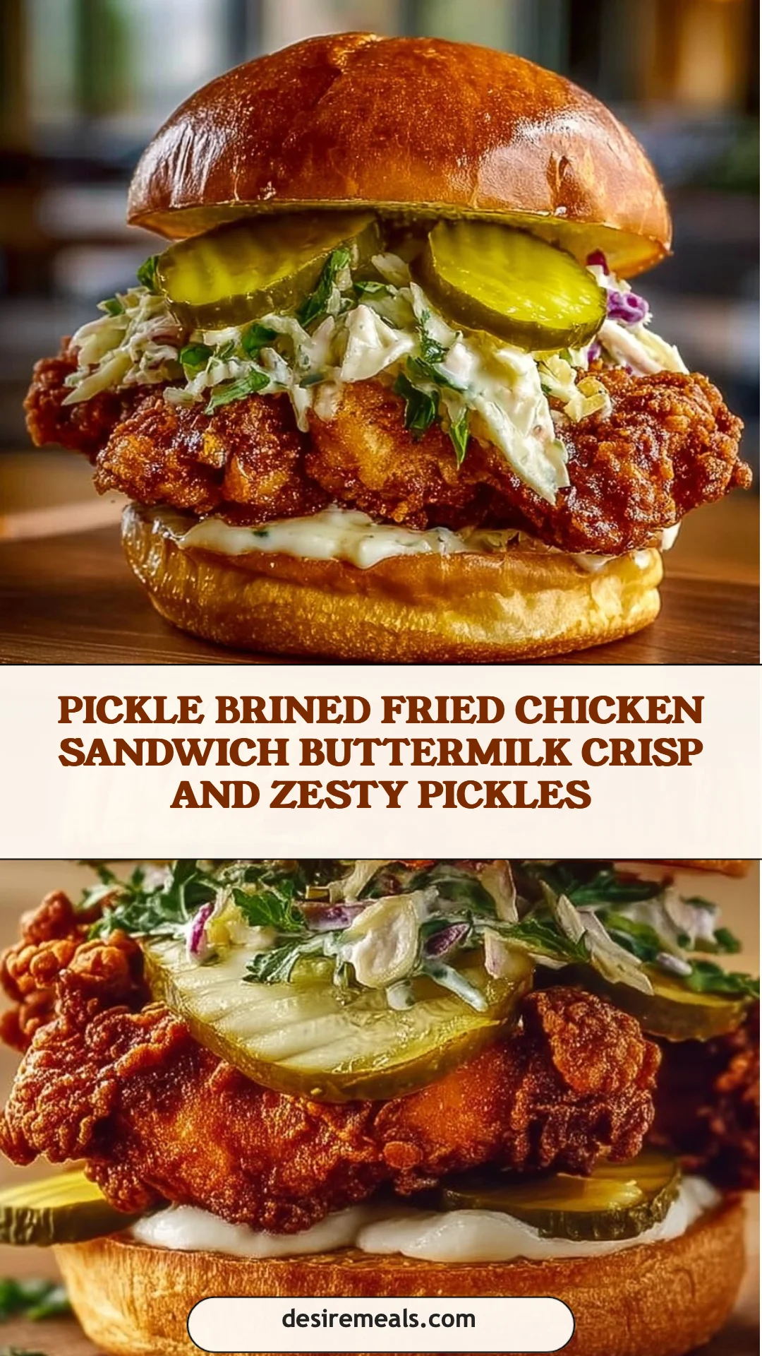 Pickle Brined Fried Chicken Sandwich Buttermilk Crisp and Zesty Pickles
