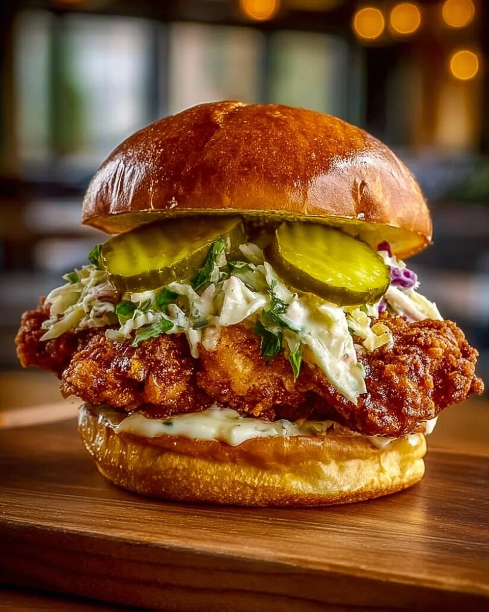 Pickle Brined Fried Chicken Sandwich