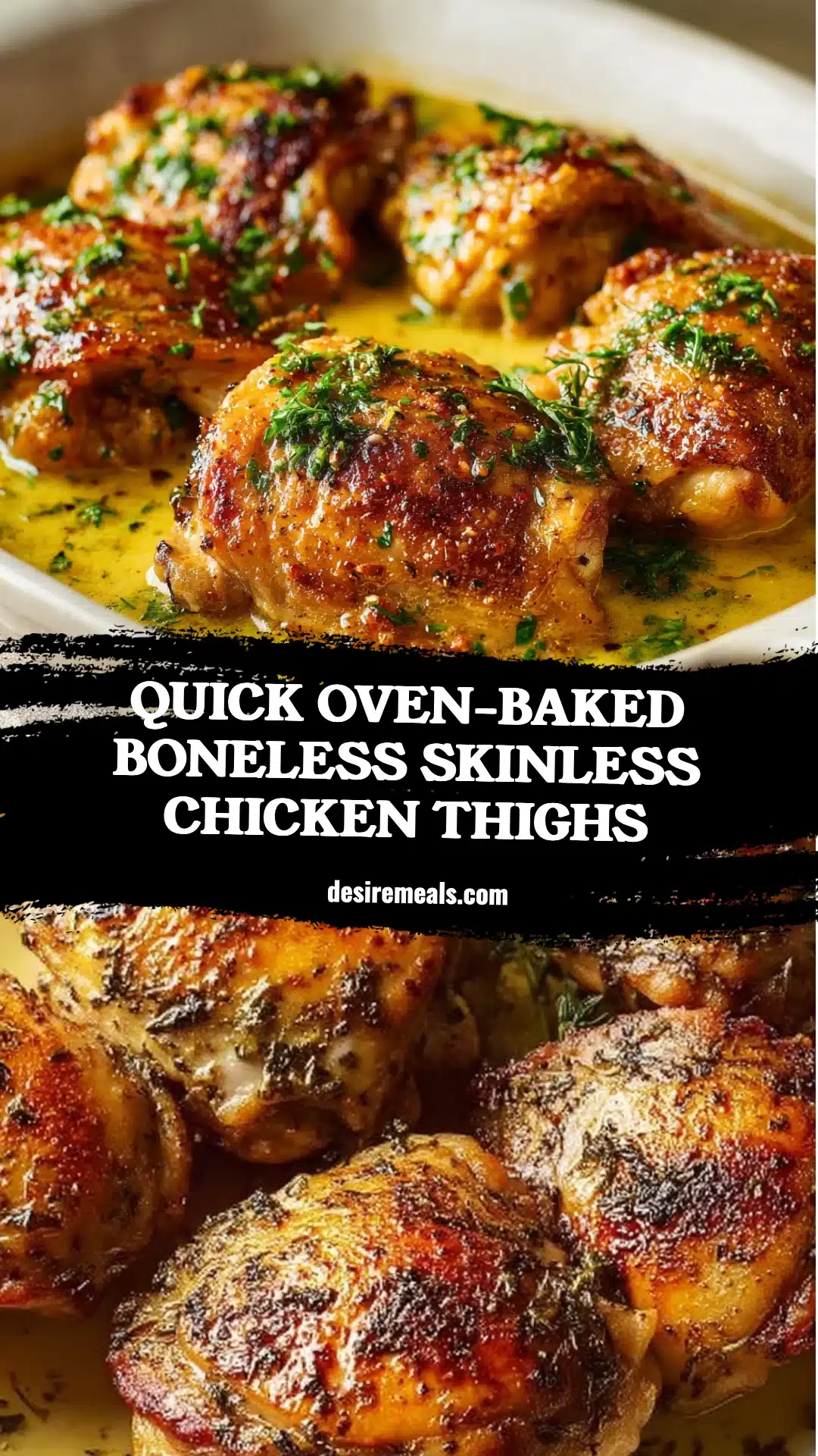 Quick Oven-Baked Boneless Skinless Chicken Thighs