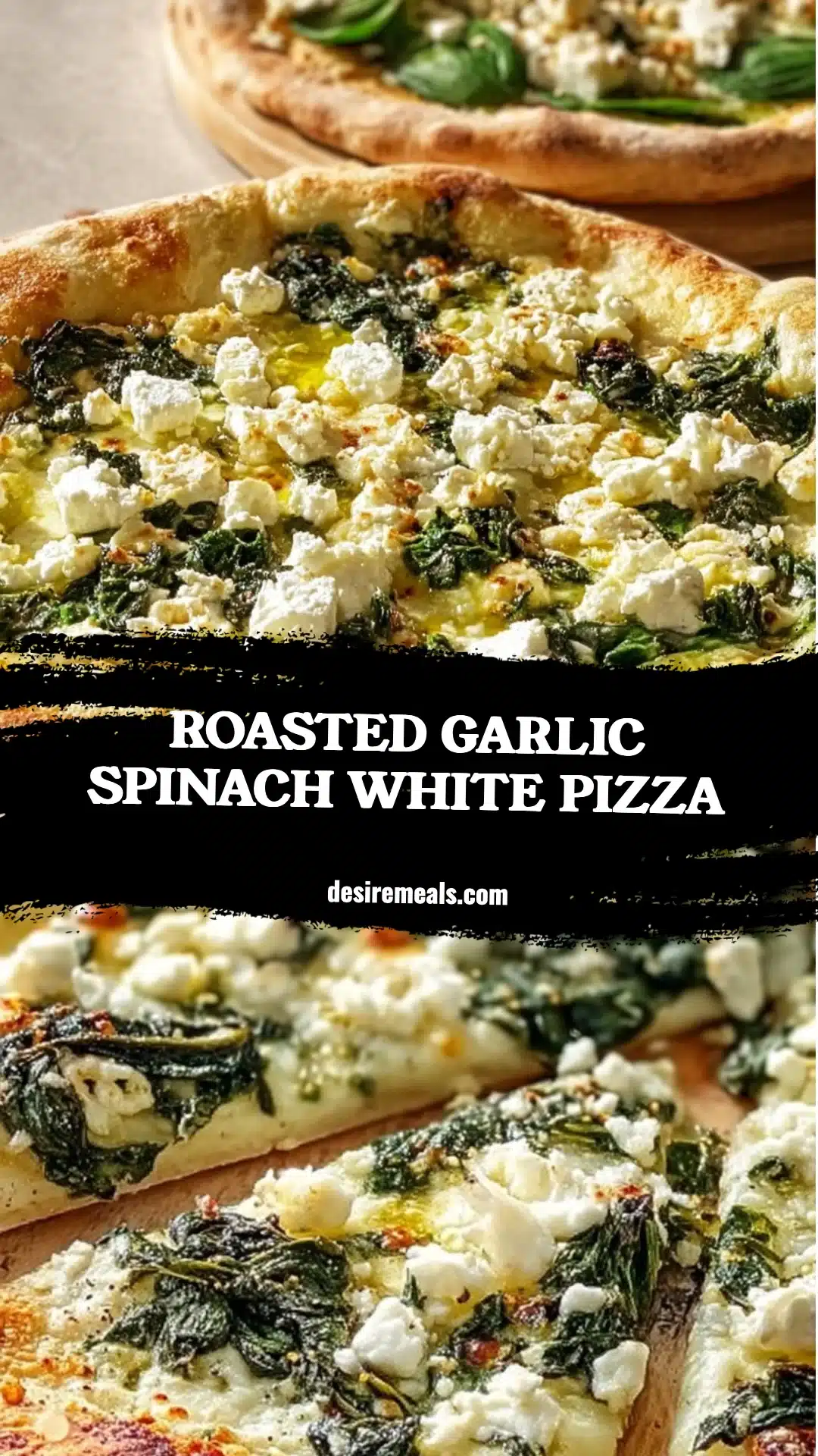 Roasted Garlic Spinach White Pizza