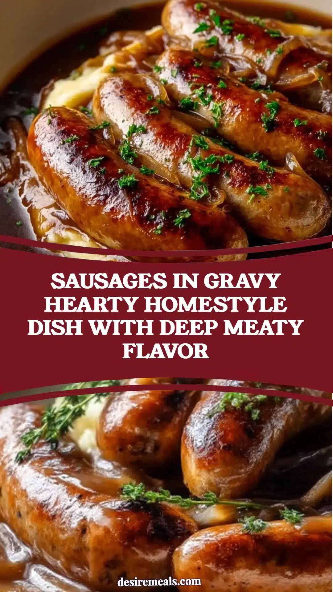 Sausages in Gravy Hearty Homestyle Dish with Deep Meaty Flavor