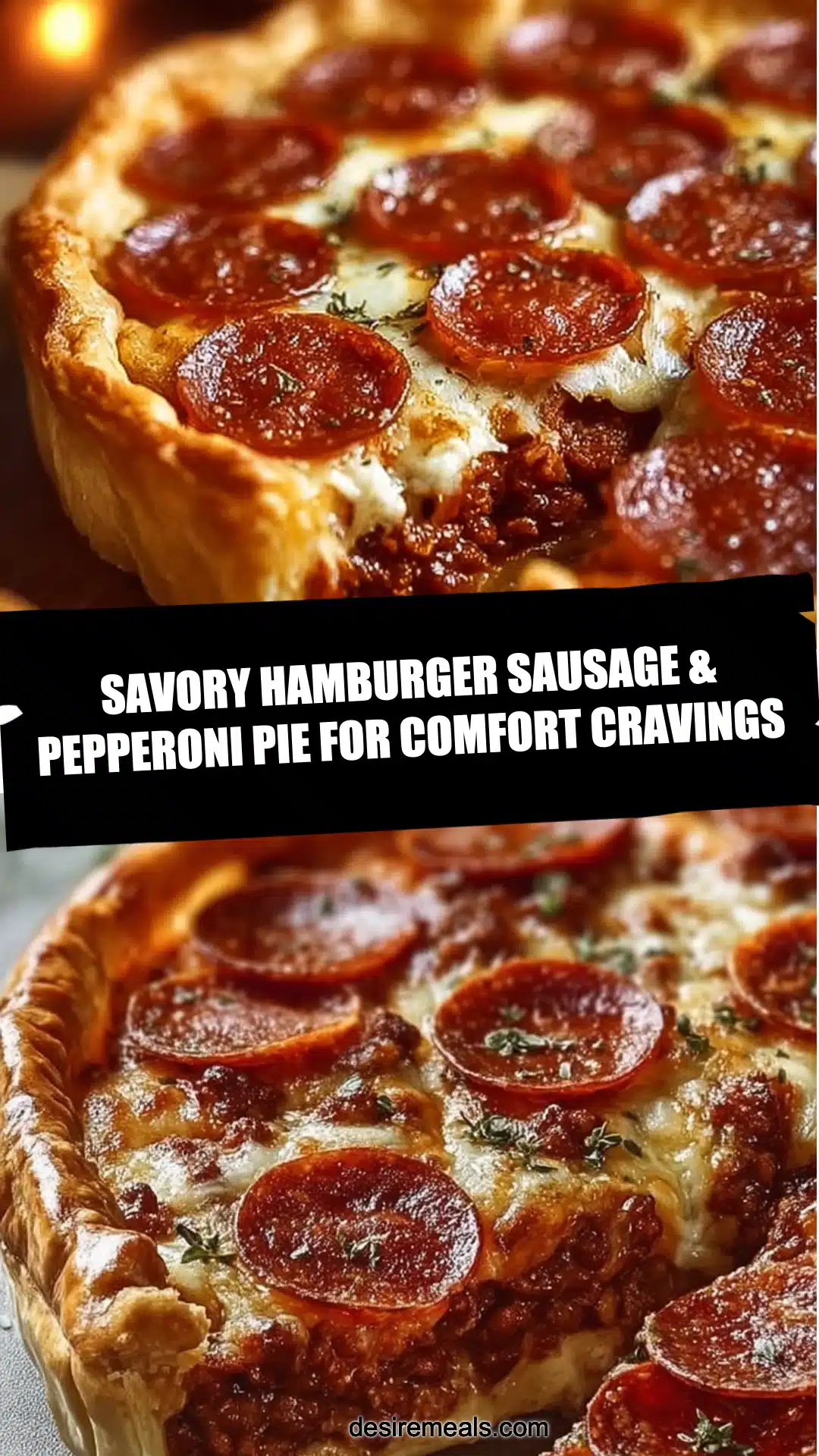 Savory Hamburger Sausage & Pepperoni Pie for Comfort Cravings
